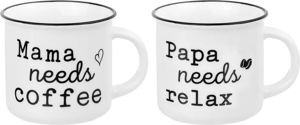 

Набор кружек Elan Gallery Papa Needs Relax&Mama Needs Coffee 880171 (2 шт)