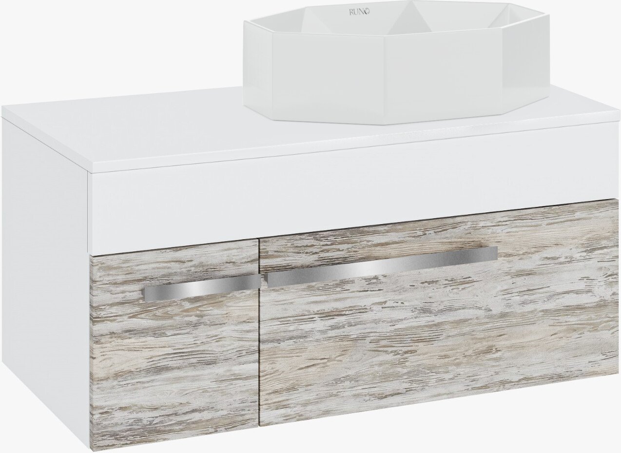 

Runo Тумба под умывальник Вудлайн 100 (подвесная)