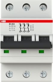 

Выключатель автоматический ABB M203-63 3P 63A Im=700A 15kA 3M 2CDA283799R0631