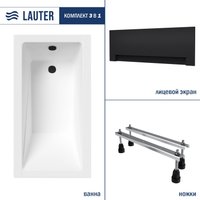 Ванна Lauter Estelle 130х70 21206030 (с ножками и лицевым черным экраном)