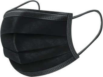 Повязка Эгель Маска 3-х слойная (черный, 50 шт)