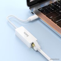 Сетевой адаптер Hoco UA22 USB Type-C - RJ45 (1.3 м, белый)