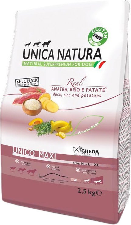 

Сухой корм для собак Unica Natura Unico Maxi с уткой, рисом и картофелем 2.5 кг