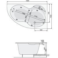 Ванна Poolspa Mistral 150x105 R Economy 2 PHA6C10SO2C0000