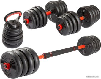 Набор гантелей с соединительным грифом  TREX Sport 6 в 1 30 кг