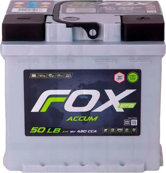 

Автомобильный аккумулятор Foxaccum EFB R+ низк. (50 А·ч)