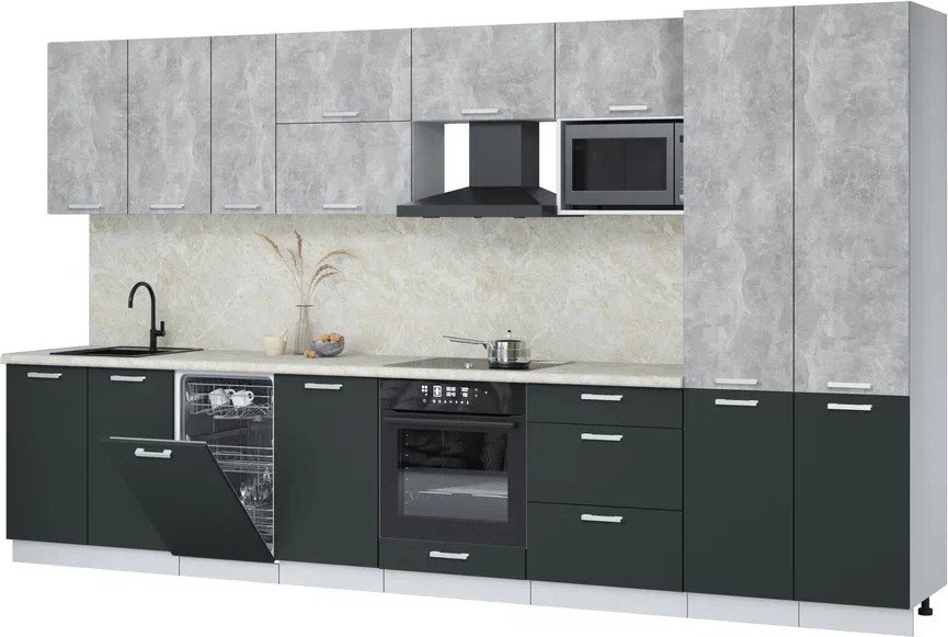 

Готовая кухня Интерлиния Мила Лайт 3.7-ПМ4 (бетон/антрацит/опал светлый)