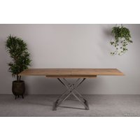 Стол-трансформер Levmar Cross D38/S79 (дуб вотан/нержавеющая сталь)