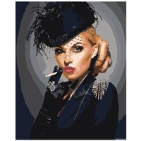 Картина по номерам SLAVINA Женщина в шляпе с сигаретой Z-AB492