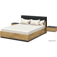 Комплект мебели для спальни Интерлиния Quartz-16 (дуб нокс/черный)