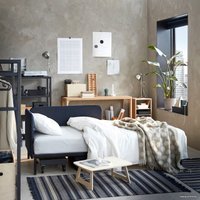 Кровать Ikea Роварор 200x90 (темно-синий, ванста) 304.544.43