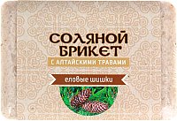 

Соляной брикет для бани Соляная баня С алтайскими травами и еловыми шишками