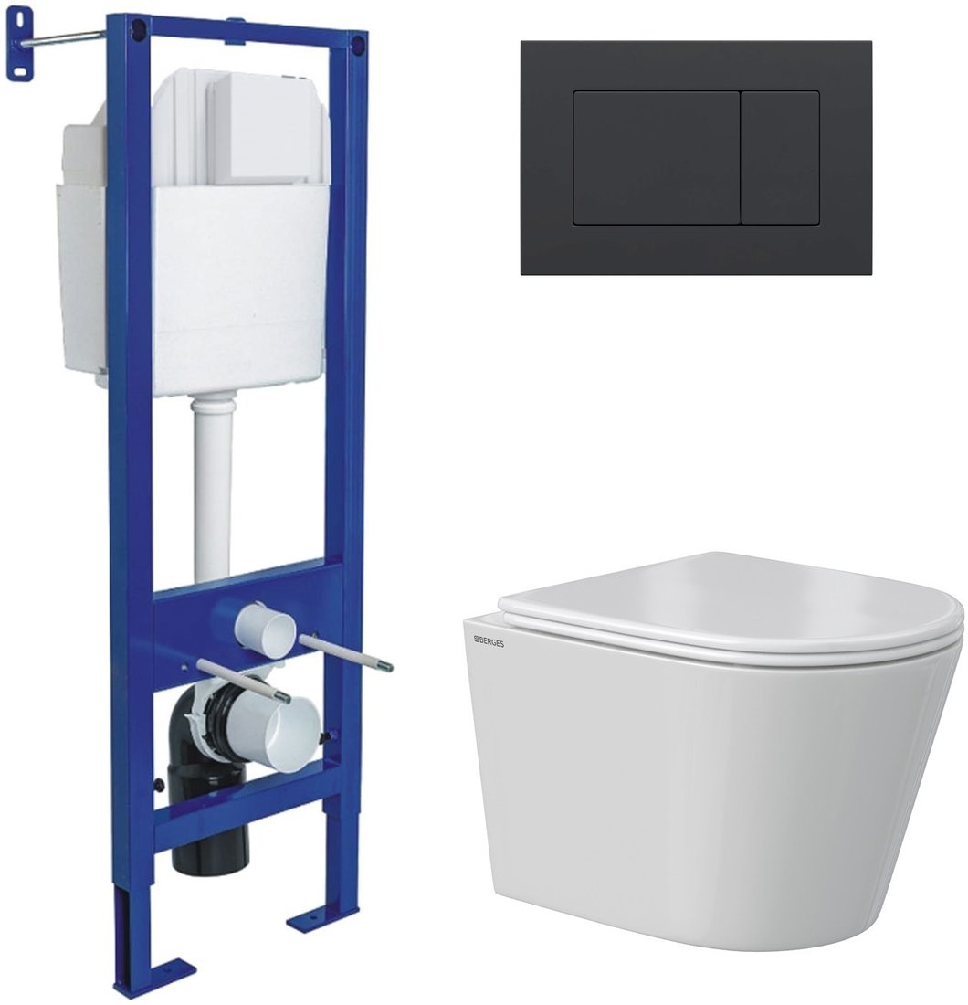 

Унитаз подвесной Berges Wasserhaus Vita Rimless 043385 (с сиденьем)