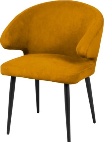 Стул с подлокотниками СоюзРегионПоставка Томас (Муар черный/Велюр Velluto 08/Горчичный) СРП-067