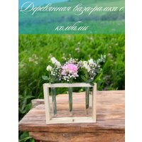 Ваза-рамка Florbox Деревянная для композиций на 3 колбы 30x24x3.8 см (натуральный)