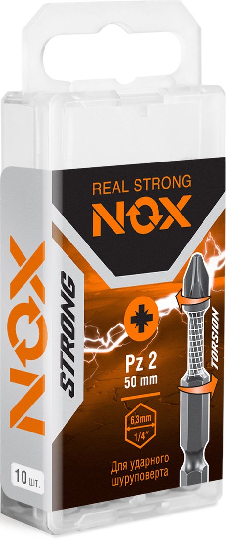 

Набор бит Nox Strong Torsion E6.3 Pz2-50 337250 (10 шт)