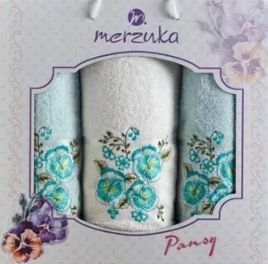 

Набор полотенец Merzuka Pansy 10684 (3 шт, в коробке, мятный)