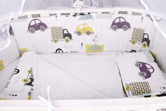 

Бампер в кроватку Amarobaby Amarobaby Город (4 подушки, белый)