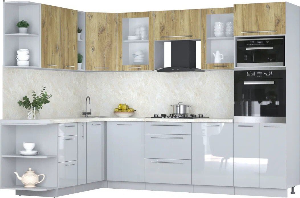 

Готовая кухня Интерлиния Мила Пластик 1.88x2.8 LV (дуб эпоксид/туманный глянец/опал светлый)