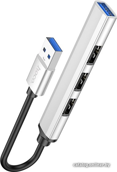 USB-хаб Hoco HB26 (серебристый)