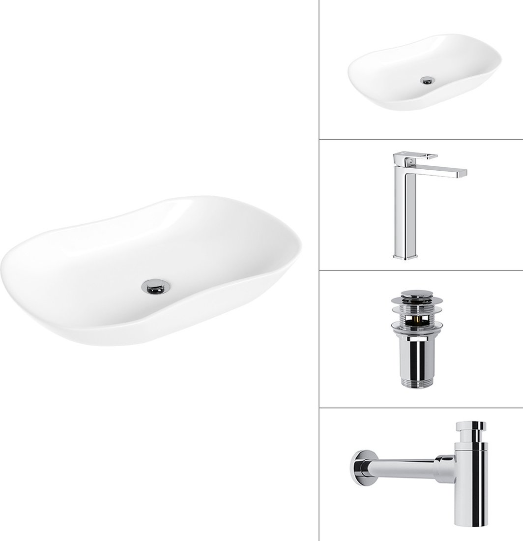 Умывальник Lauter 21570 + Cascade 21СК0655C + сифон 21635CH + дон.клапан 21190CH (хром)