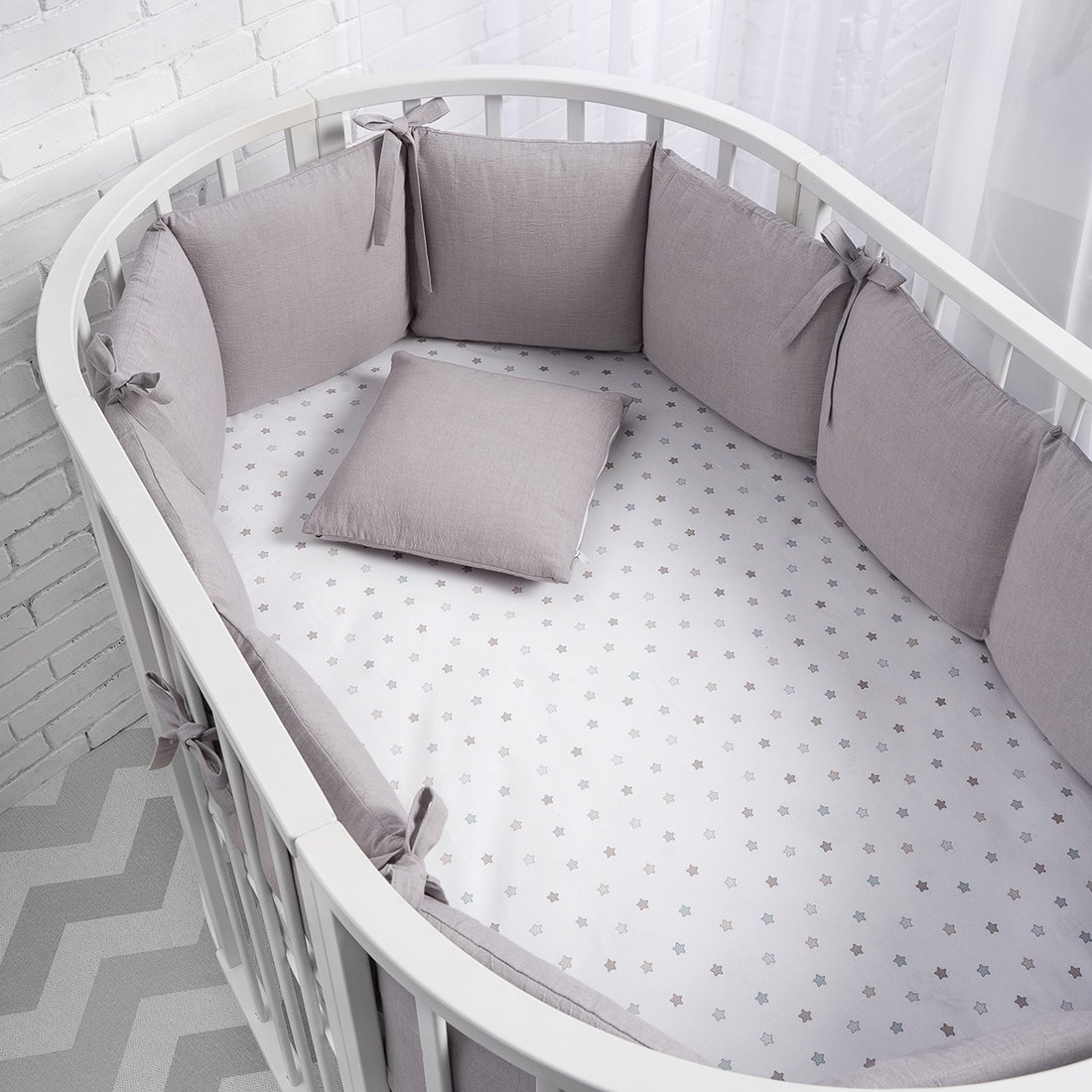 

Бампер в кроватку Perina Soft Cotton СК1/4-05.6 (серо-лиловый)