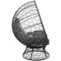 Кресло M-Group Кокос на подставке 11590309 (серый ротанг/серая подушка)