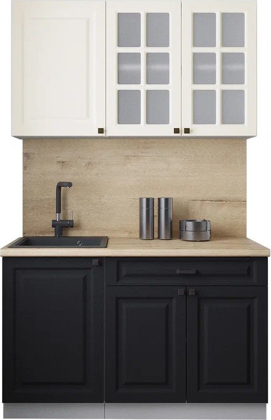 

Готовая кухня Интерлиния Мила Деко 1.3А (черный/белый/дуб бунратти)