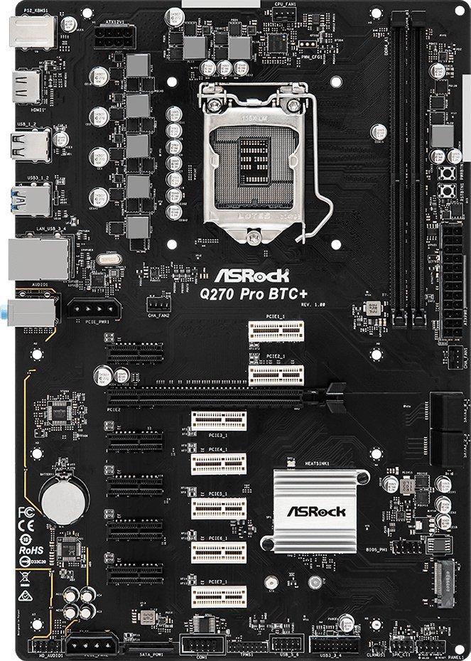

Материнская плата ASRock Q270 Pro BTC+