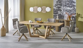 Кухонный стол Halmar Massive 3 160-250/90/77 (дуб натуральный/дуб натуральный)