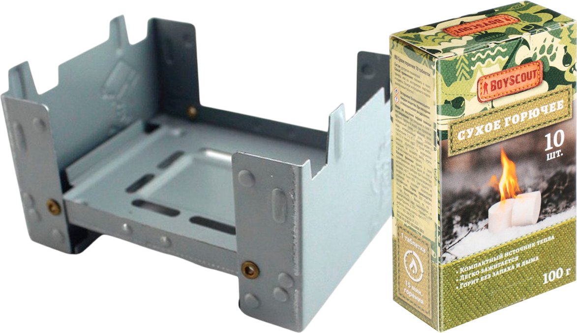 

Туристическая горелка Coyote Складная для сухого спирта TBD01952162 (2шт, с сухим горючим Boyscout)