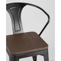 Стул с подлокотниками Stool Group Tolix ARM wood c подлокотниками (черный)