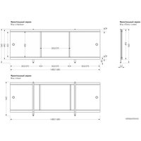 Фронтальный экран под ванну Метакам Монолит-М 148 ЭМS_004614 (белый)
