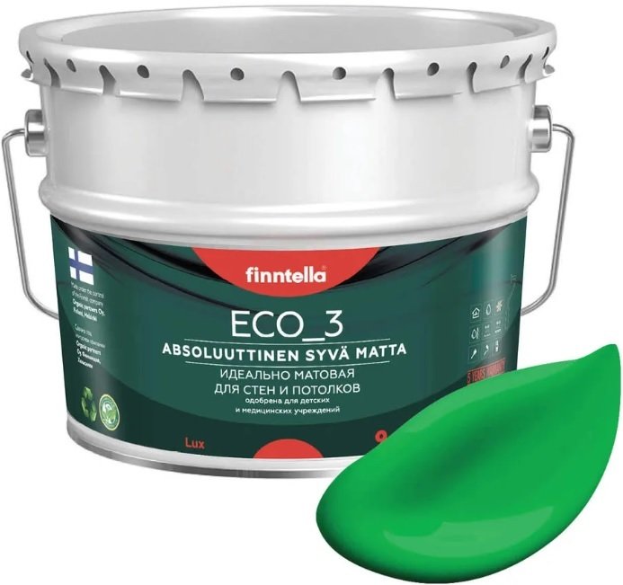 

Краска Finntella Eco 3 Wash and Clean Niitty F-08-1-9-FL131 9 л (луг. зеленый)