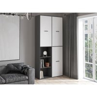 Шкаф распашной Интерлиния Skill-20 (3) (антрацит/белый)