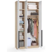 Шкаф распашной Soma Lord Black 3-х створчатый 120x240 (дуб сонома/белый)