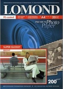 

Фотобумага Lomond Super Glossy Bright A4 200 г/кв.м 20 листов (1101112)