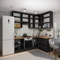 Готовая кухня ВерсоМебель Эко Премиум 1.4x2.2 правая (кашемир/ст. дуб вотан)