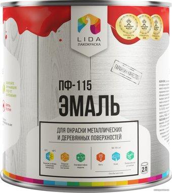 Эмаль LIDA ПФ-115 20 кг (красный)