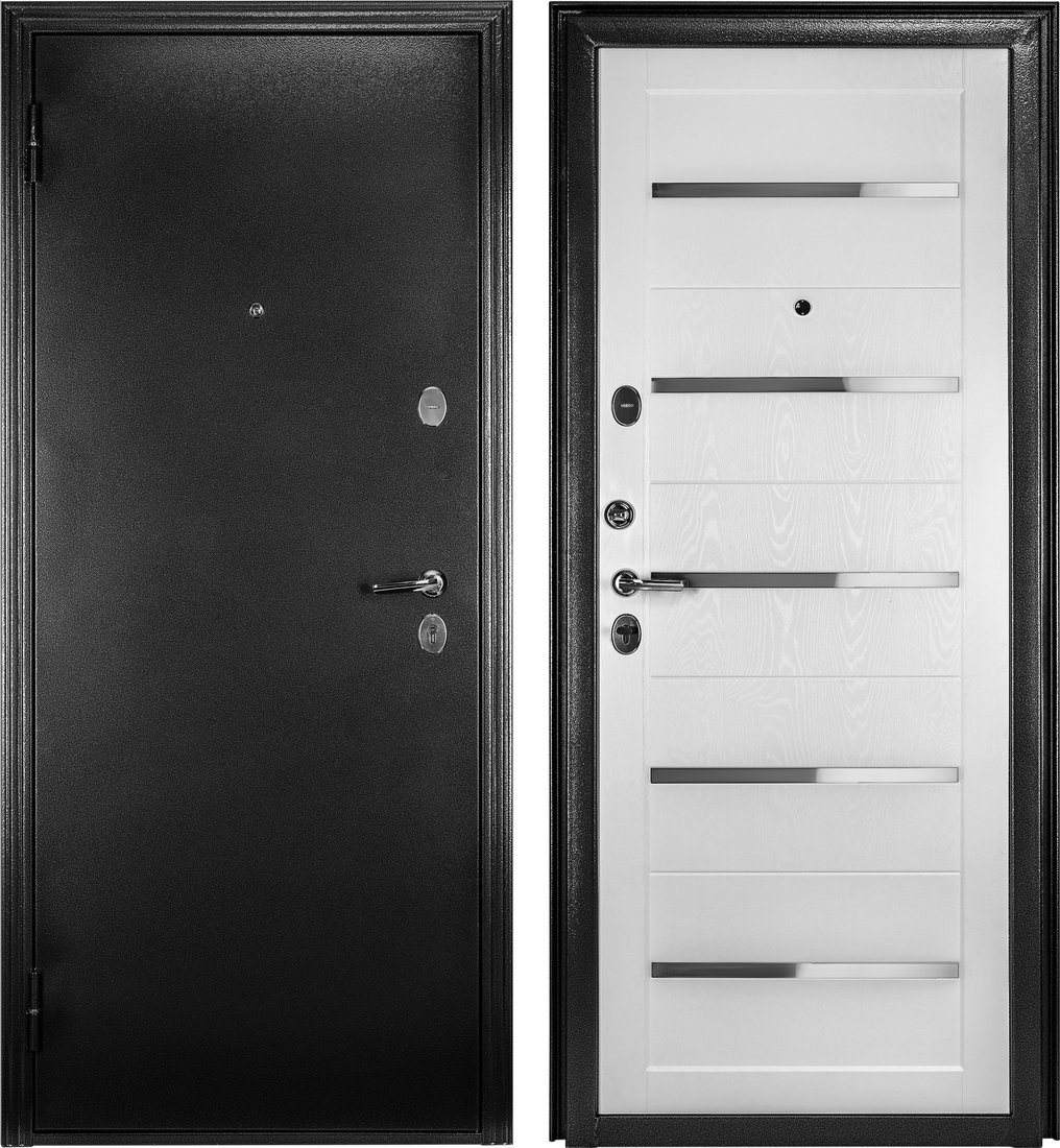 

Металлическая дверь Guard Царга MG60 97х205 левая (черное серебро/белый ясень)