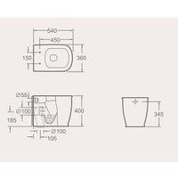 Унитаз приставной Maxonor Pure Life Reina PL-TOF-R02-18