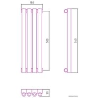 Стальной трубчатый радиатор Сунержа Эстет-0 500х180 4 секции (шампань)