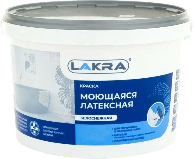 

Краска Лакра Латексная моющаяся 3 кг (белоснежный)