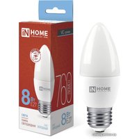 Светодиодная лампочка In Home LED-Свеча-VC 8Вт 230В Е27 6500К 760Лм 4690612024820