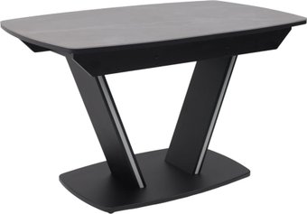 Кухонный стол Аврора Дрезден 1300-1615x800 (камень серый Greys grey/черный)