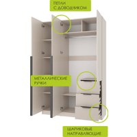 Шкаф распашной Mio Tesoro Мельбурн 3DG3S (кашемир)