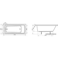 Ванна Ravak Domino Plus 170x75 (с ножками и сливом)