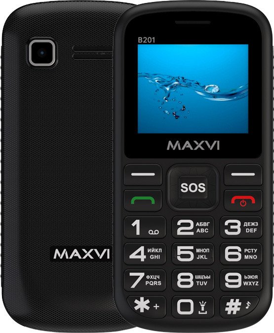 Кнопочный телефон Maxvi B201 (черный)