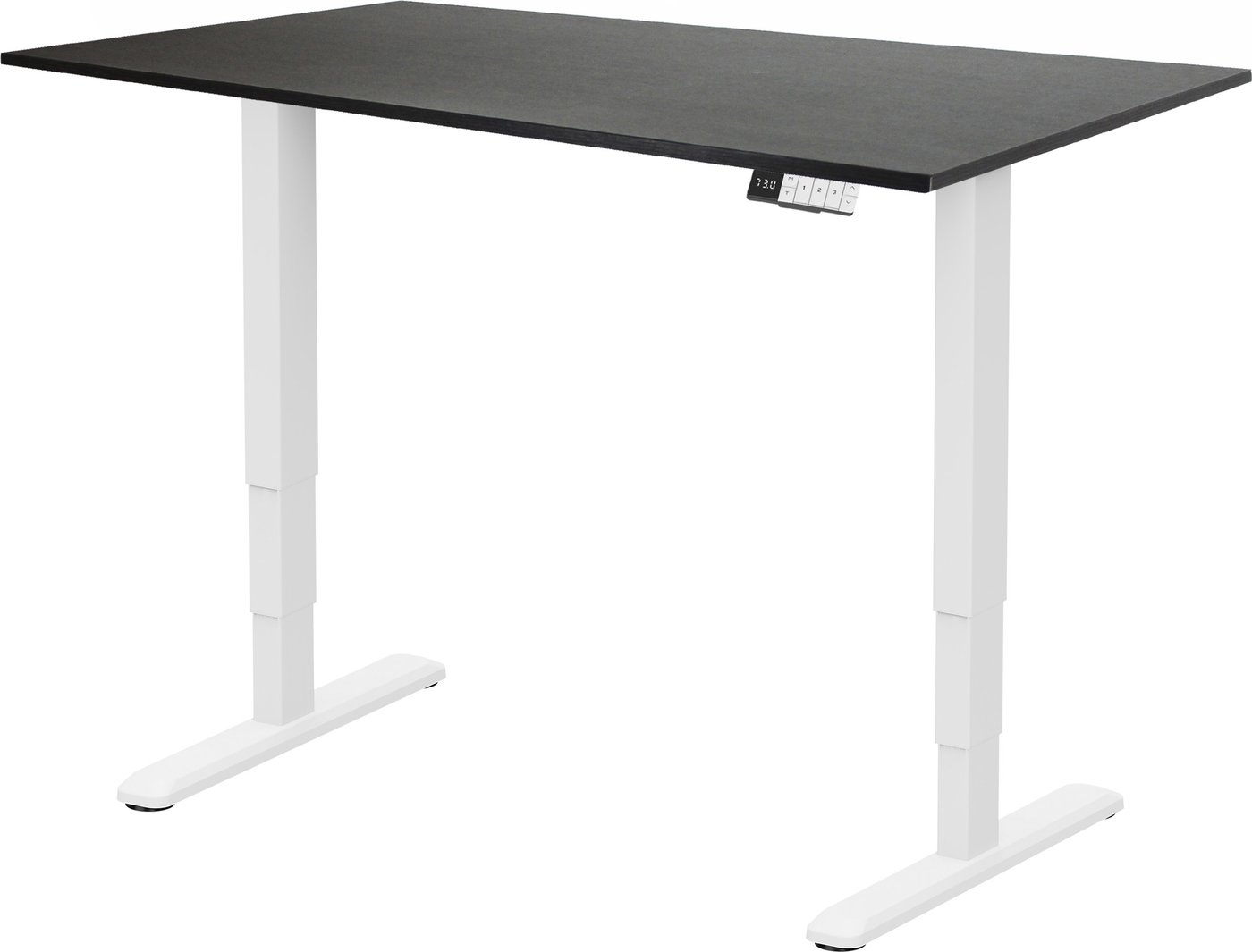 Стол с регулировкой высоты ErgoSmart Unique Ergo Desk 1380x800x18мм (эвкалипт темно-коричневый/белый)