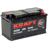 Автомобильный аккумулятор KRAFT AGM R+ (92 А·ч)